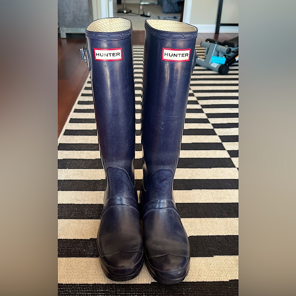 Tall Purple Hunter Boots Size 8